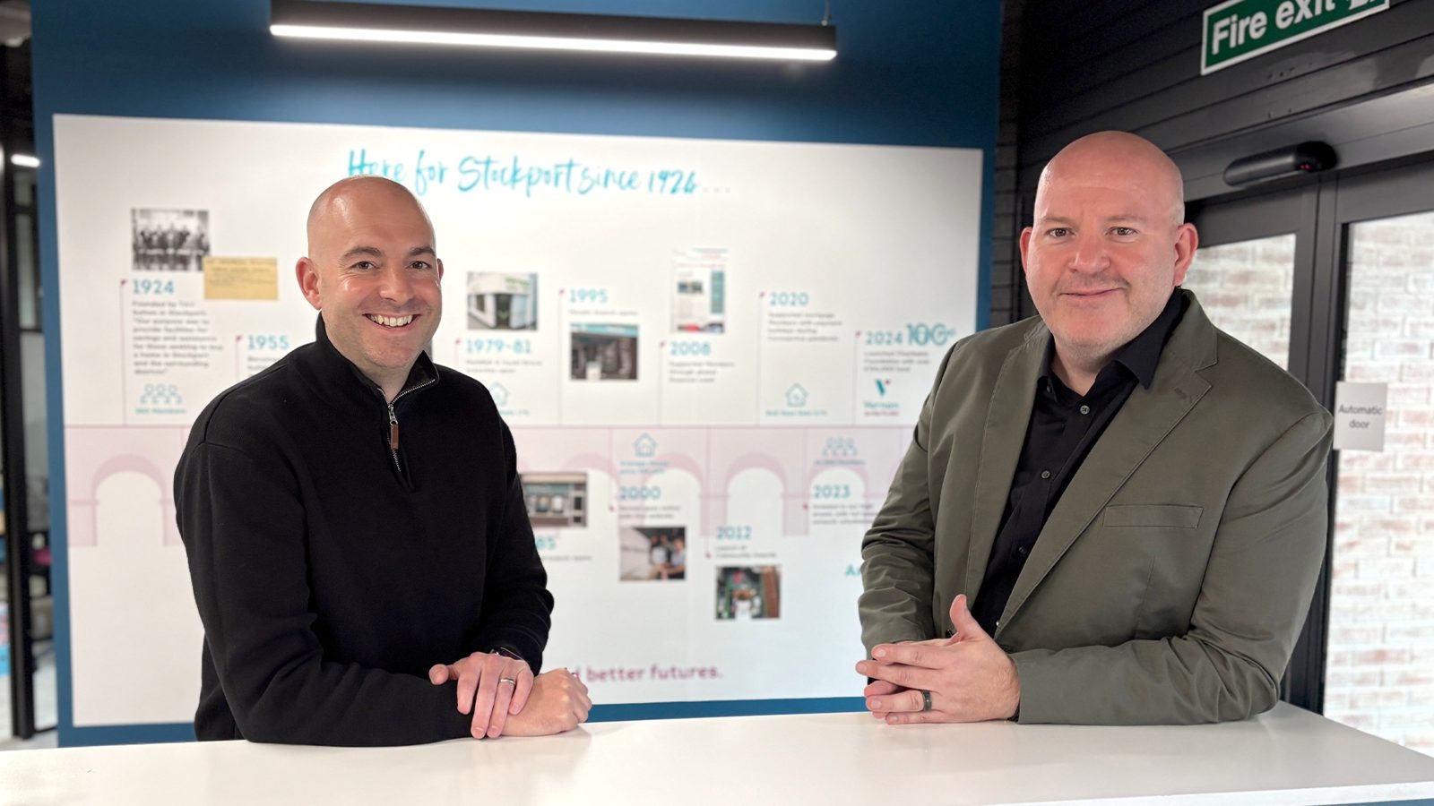 Darren Ditchburn, CEO at Vernon Building Society, left, with new board member Anthony Murphy